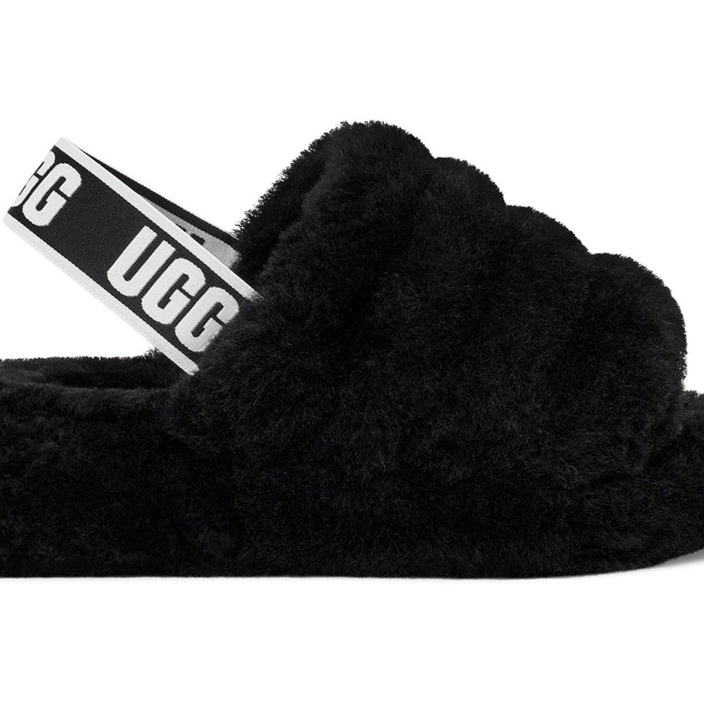UGG Fluff Yeah Slide Slippers – Black, Size 7 (Never Worn)